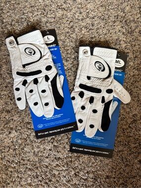 Bionic Classic Golf Gloves Men’s Right Hand L & ML New With Tags Lot of 2